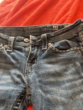 Miss Me women size 24Blue Slim Denim Jeans with Contrast Stitching